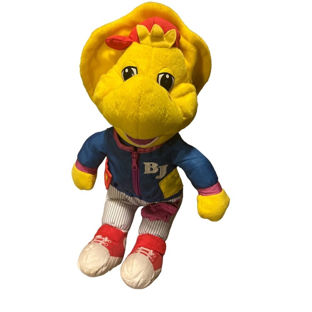 Vintage 1994 Playskool Barney and Friends BJ Yellow Dinosaur Plush Untested 12"